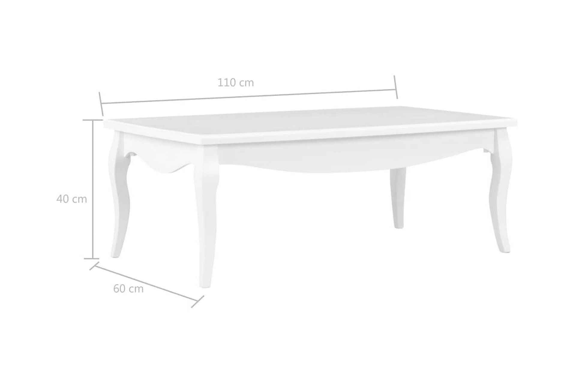 Soffbord vit 110x60x40 cm massiv furu - Vit - Möbler - Vardagsrum - Soffbord & vardagsrumsbord - Soffbord