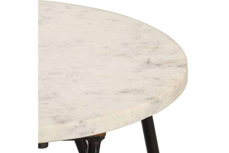 Soffbord vit 40x40x40 cm äkta sten med marmorstruktur - Vit - Marmorbord - Soffbord - Bord