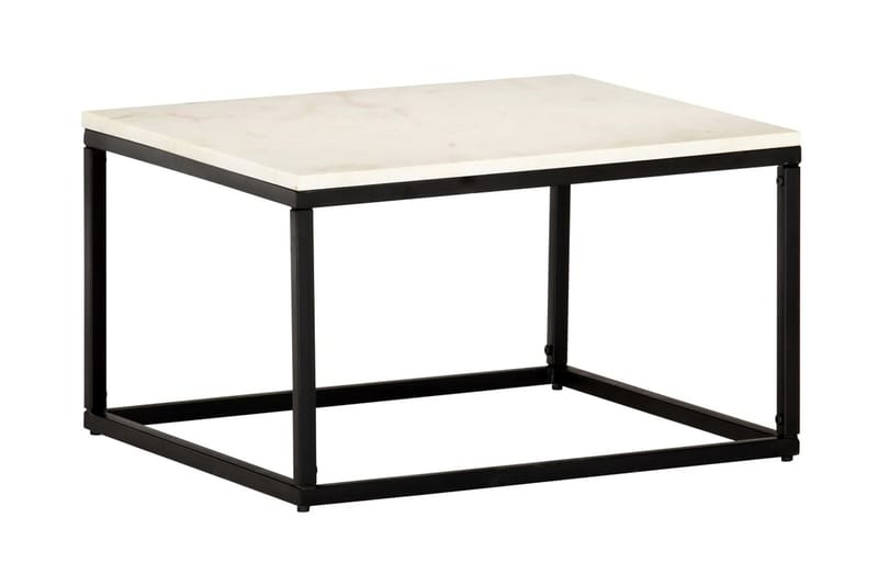 Soffbord vit 60x60x35 cm äkta sten med marmorstruktur - Vit - Möbler - Vardagsrum - Soffbord & vardagsrumsbord - Soffbord