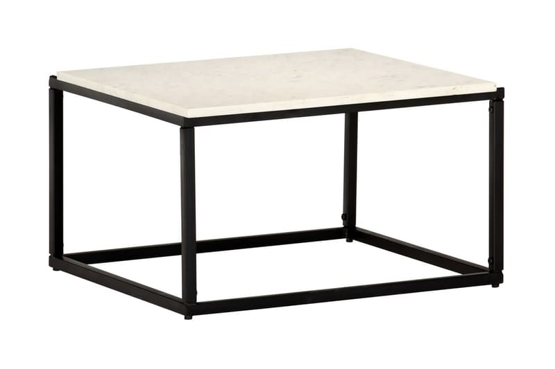 Soffbord vit 60x60x35 cm äkta sten med marmorstruktur - Vit - Möbler - Vardagsrum - Soffbord & vardagsrumsbord - Soffbord
