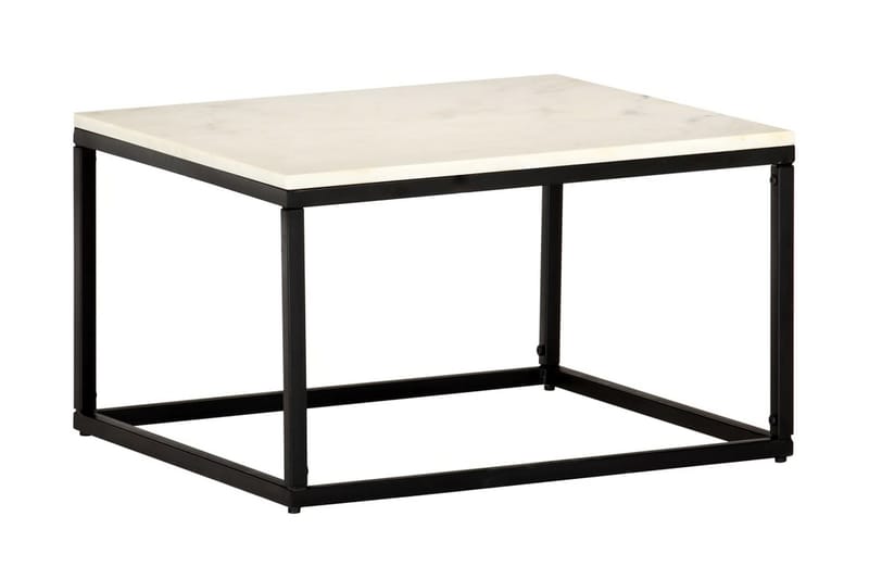 Soffbord vit 60x60x35 cm äkta sten med marmorstruktur - Vit - Möbler - Vardagsrum - Soffbord & vardagsrumsbord - Soffbord