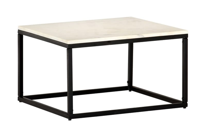 Soffbord vit 60x60x35 cm äkta sten med marmorstruktur - Vit - Möbler - Vardagsrum - Soffbord & vardagsrumsbord - Soffbord