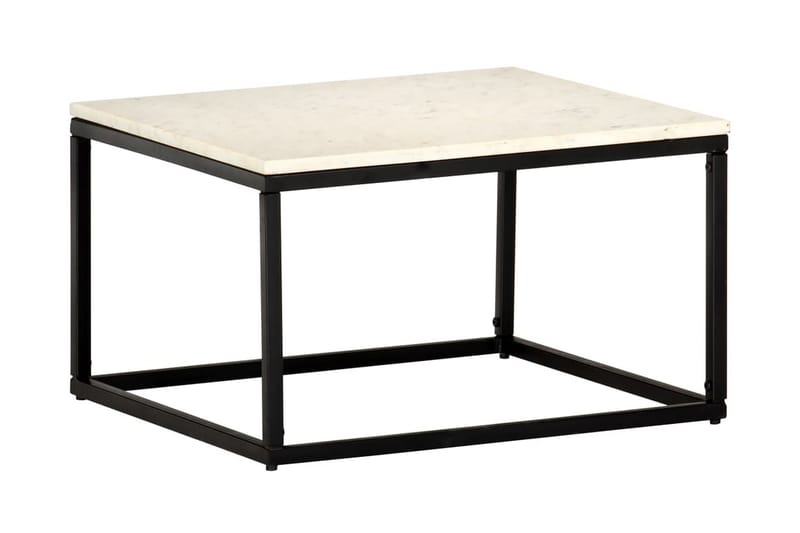 Soffbord vit 60x60x35 cm äkta sten med marmorstruktur - Vit - Möbler - Vardagsrum - Soffbord & vardagsrumsbord - Soffbord