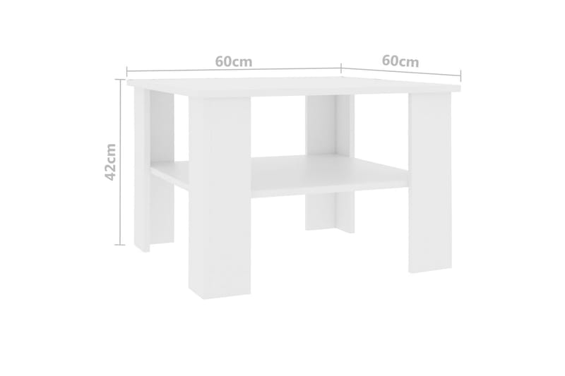 Soffbord vit 60x60x42 cm spånskiva - Vit - Möbler - Vardagsrum - Soffbord & vardagsrumsbord - Soffbord