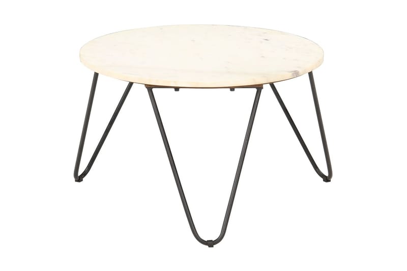 Soffbord vit 65x65x42 cm äkta sten med marmorstruktur - Vit - Bord - Marmorbord - Soffbord