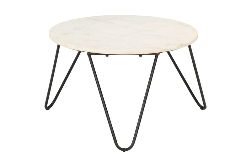 Soffbord vit 65x65x42 cm äkta sten med marmorstruktur - Vit - Möbler - Vardagsrum - Soffbord & vardagsrumsbord - Soffbord