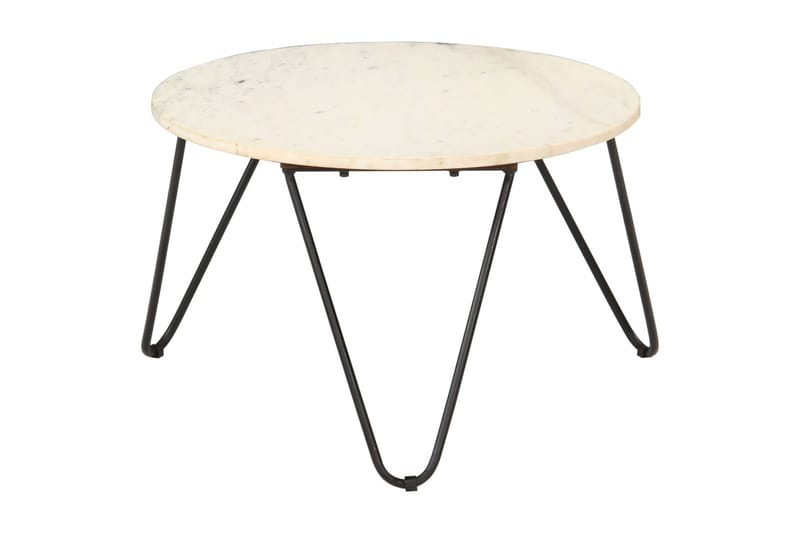 Soffbord vit 65x65x42 cm äkta sten med marmorstruktur - Vit - Möbler - Vardagsrum - Soffbord & vardagsrumsbord - Soffbord