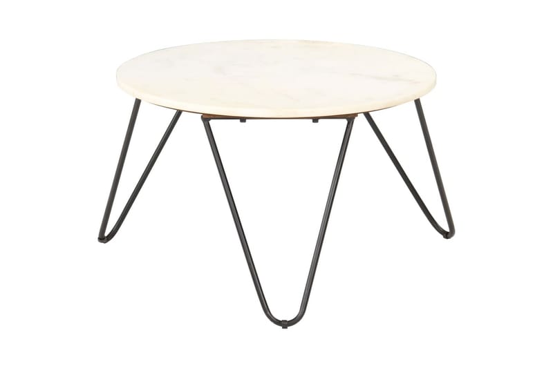 Soffbord vit 65x65x42 cm äkta sten med marmorstruktur - Vit - Möbler - Vardagsrum - Soffbord & vardagsrumsbord - Soffbord