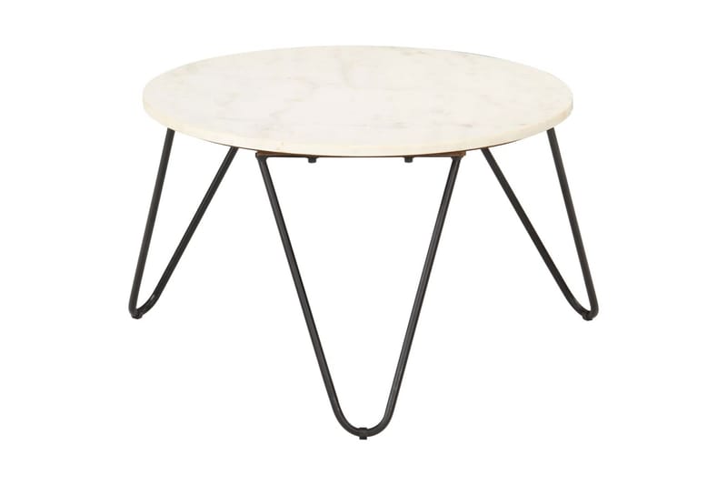 Soffbord vit 65x65x42 cm äkta sten med marmorstruktur - Vit - Möbler - Vardagsrum - Soffbord & vardagsrumsbord - Soffbord