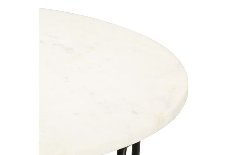 Soffbord vit 65x65x42 cm äkta sten med marmorstruktur - Vit - Marmorbord - Soffbord - Bord