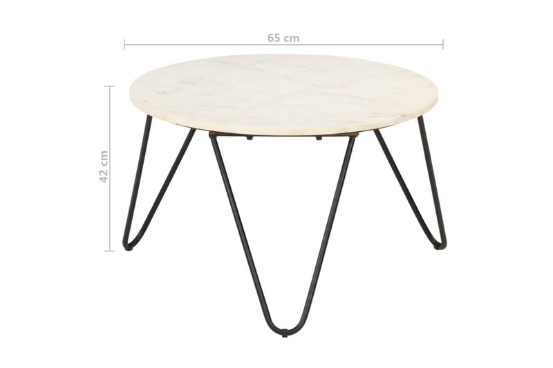 Soffbord vit 65x65x42 cm äkta sten med marmorstruktur - Vit - Möbler - Vardagsrum - Soffbord & vardagsrumsbord - Soffbord