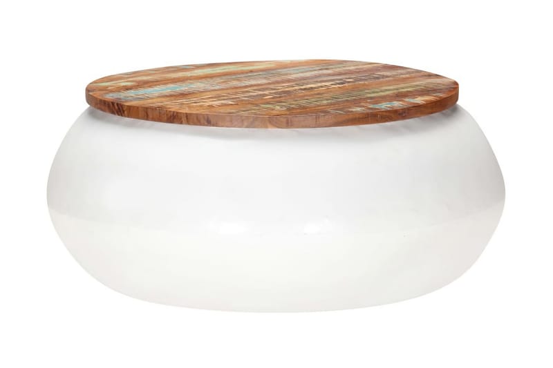 Soffbord vit 68x68x30 cm massivt återvunnet trä - Brun - Möbler - Vardagsrum - Soffbord & vardagsrumsbord - Soffbord