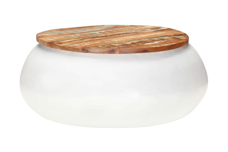 Soffbord vit 68x68x30 cm massivt återvunnet trä - Brun - Möbler - Vardagsrum - Soffbord & vardagsrumsbord - Soffbord