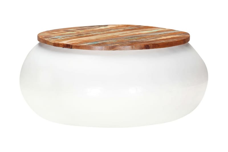 Soffbord vit 68x68x30 cm massivt återvunnet trä - Brun - Möbler - Vardagsrum - Soffbord & vardagsrumsbord - Soffbord