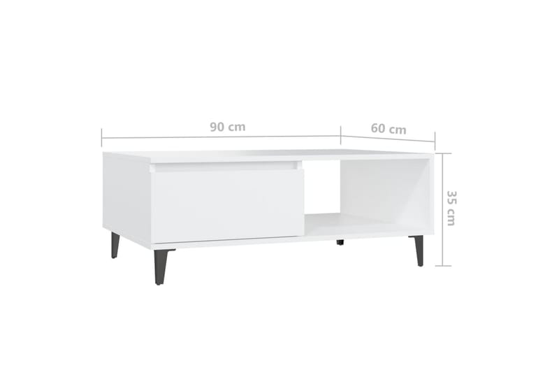 Soffbord vit 90x60x35 cm spånskiva - Vit - Möbler - Vardagsrum - Soffbord & vardagsrumsbord - Soffbord