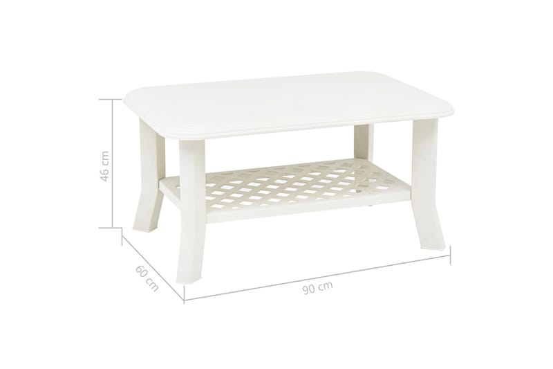 Soffbord vit 90x60x46 cm plast - Vit - Möbler - Vardagsrum - Soffbord & vardagsrumsbord - Soffbord
