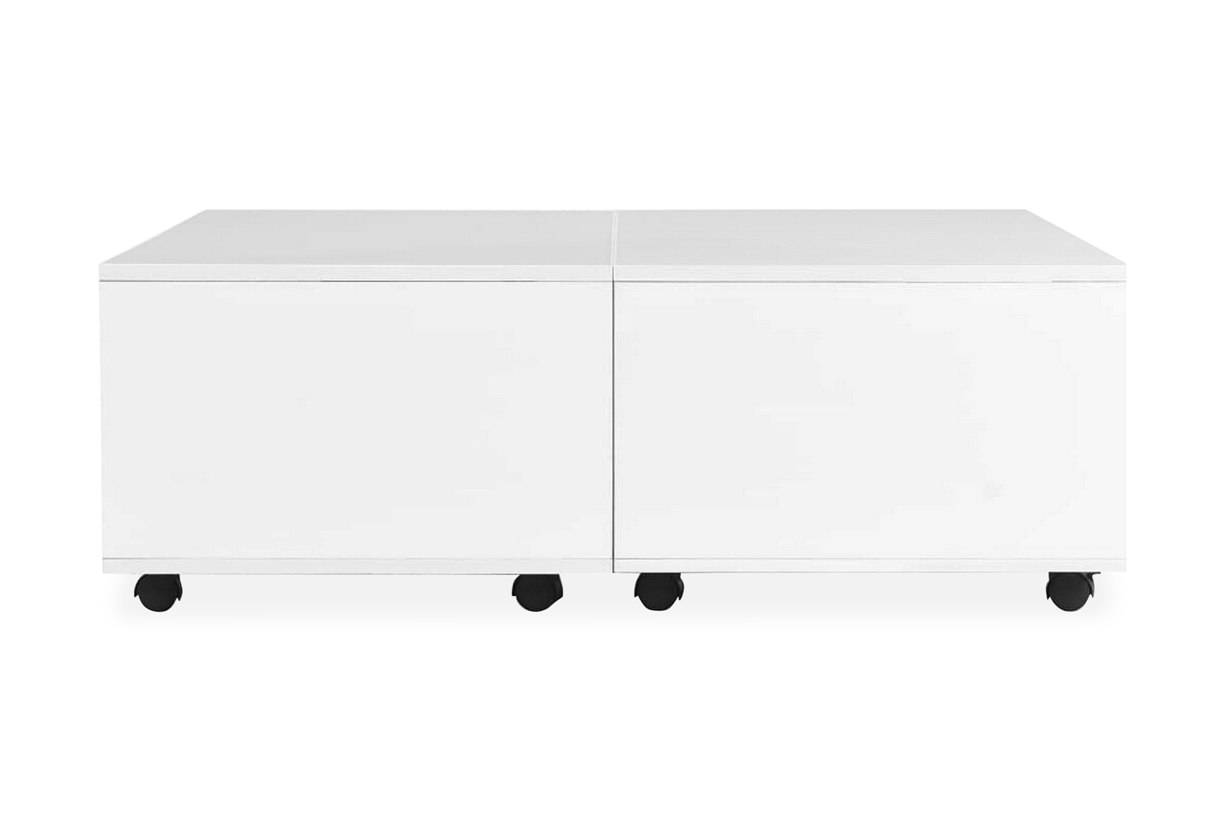 Soffbord vit högglans 100x100x35 cm – Vit