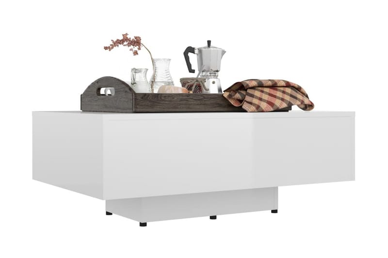 Soffbord vit högglans 85x55x31 cm spånskiva - Vit - Möbler - Vardagsrum - Soffbord & vardagsrumsbord - Soffbord