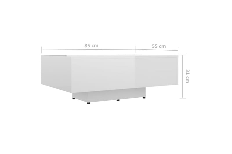 Soffbord vit högglans 85x55x31 cm spånskiva - Vit - Möbler - Vardagsrum - Soffbord & vardagsrumsbord - Soffbord