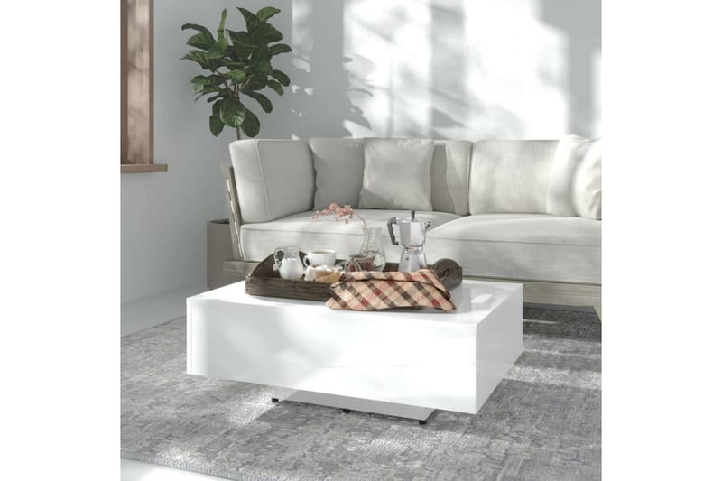 Soffbord vit högglans 85x55x31 cm spånskiva - Vit - Möbler - Vardagsrum - Soffbord & vardagsrumsbord - Soffbord