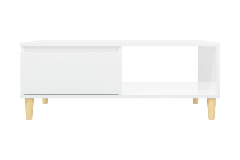 Soffbord vit högglans 90x60x35 cm spånskiva - Vit - Bord - Soffbord