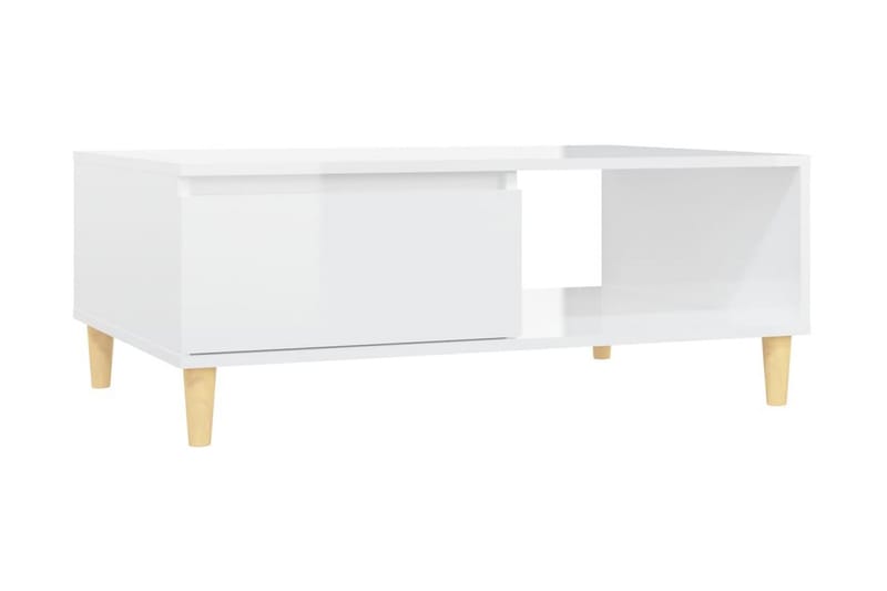 Soffbord vit högglans 90x60x35 cm spånskiva - Vit - Soffbord - Bord