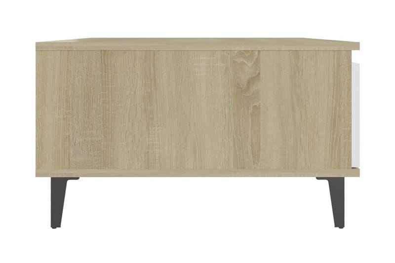 Soffbord vit och sonoma-ek 90x60x35 cm spånskiva - Vit - Möbler - Vardagsrum - Soffbord & vardagsrumsbord - Soffbord