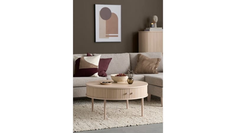 Soffbord Yngvar Ø90 cm - Vitpigmenterad ek - Möbler - Vardagsrum - Soffbord & vardagsrumsbord - Soffbord