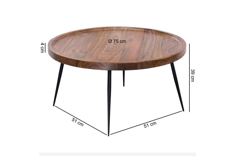 SOHNI Soffbord 75 cm Valnötsbrun - Möbler - Vardagsrum - Soffbord & vardagsrumsbord - Soffbord