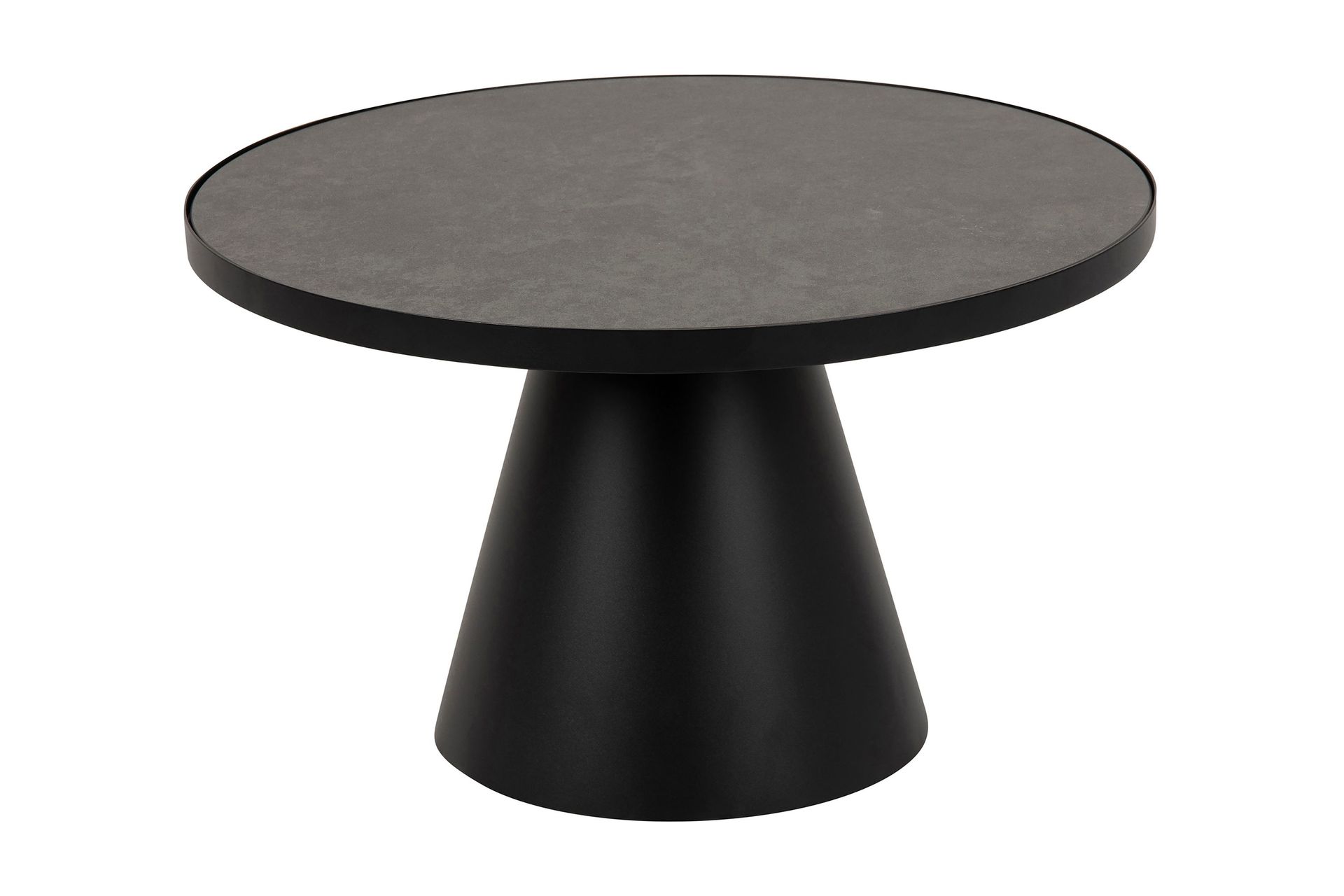 soli förlängingsbart soffbord 66 cm runt - glas/svart/matt svart