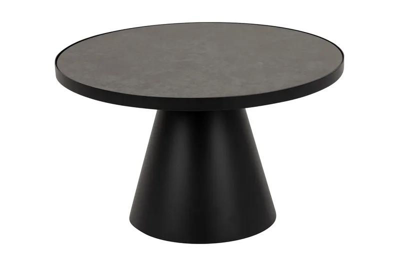 Soli Förlängingsbart Soffbord 66 cm Runt, Glas/Svart/Matt Svart