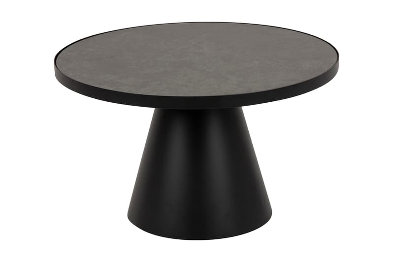 Soli Förlängingsbart Soffbord 66 cm Runt, Glas/Svart/Matt Svart