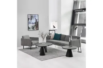 Soli Förlängingsbart Soffbord 66 cm Runt - Glas/Svart/Matt Svart - Möbler - Vardagsrum - Soffbord & vardagsrumsbord - Soffbord