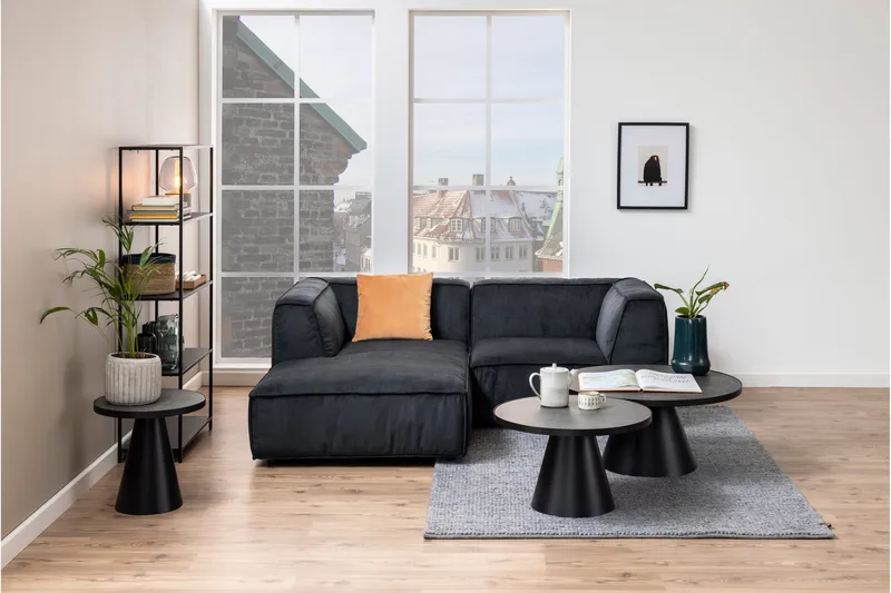 Soli Förlängingsbart Soffbord 66 cm Runt - Glas/Svart/Matt Svart - Möbler - Vardagsrum - Soffbord & vardagsrumsbord - Soffbord