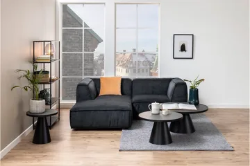 Soli Förlängingsbart Soffbord 66 cm Runt - Glas/Svart/Matt Svart - Möbler - Vardagsrum - Soffbord & vardagsrumsbord - Soffbord