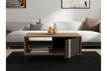Sonay 90 cm Rektangulärt Soffbord med Hyllor i Målat Trä - Brun - Möbler - Vardagsrum - Soffbord & vardagsrumsbord - Soffbord