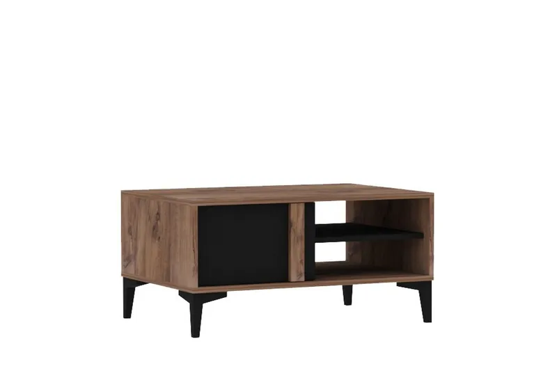 Sonay 90 cm Rektangulärt Soffbord med Hyllor i Målat Trä - Brun - Möbler - Vardagsrum - Soffbord & vardagsrumsbord - Soffbord