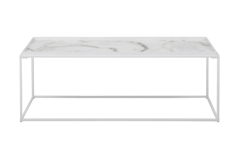 SOURIN Soffbord 122 cm Marmormönster Glas/Vit/Svart - Bord - Marmorbord - Soffbord