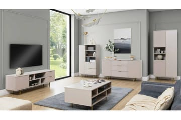 Staffin Rektangulärt Soffbord med Öppna Hyllfack i Trä - Beige - Möbler - Vardagsrum - Soffbord & vardagsrumsbord - Soffbord