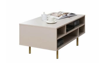 Staffin Rektangulärt Soffbord med Öppna Hyllfack i Trä - Beige - Möbler - Vardagsrum - Soffbord & vardagsrumsbord - Soffbord