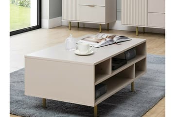 Staffin Rektangulärt Soffbord med Öppna Hyllfack i Trä - Beige - Möbler - Vardagsrum - Soffbord & vardagsrumsbord - Soffbord