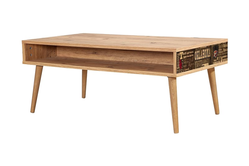 STENBYN Soffbord 110 cm med Förvaring Hylla Oklahoma Natur - Möbler - Vardagsrum - Soffbord & vardagsrumsbord - Soffbord
