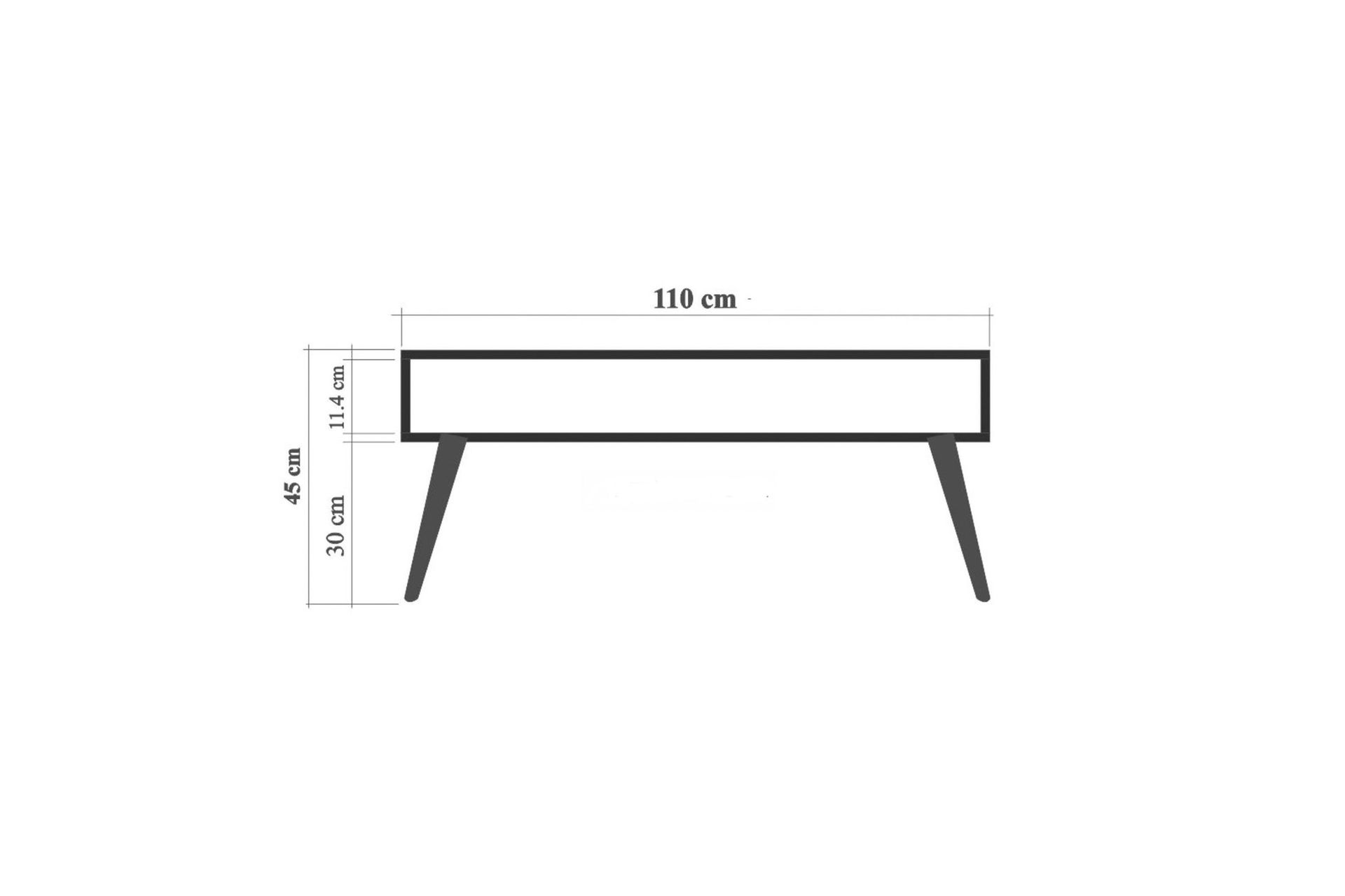 STENBYN Soffbord 110 cm med Förvaring Hylla Oklahoma Natur - Möbler - Vardagsrum - Soffbord & vardagsrumsbord - Soffbord
