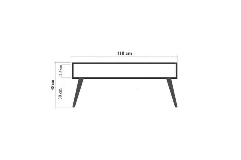 STENBYN Soffbord 110 cm med Förvaring Hylla Två Natur - Soffbord - Bord