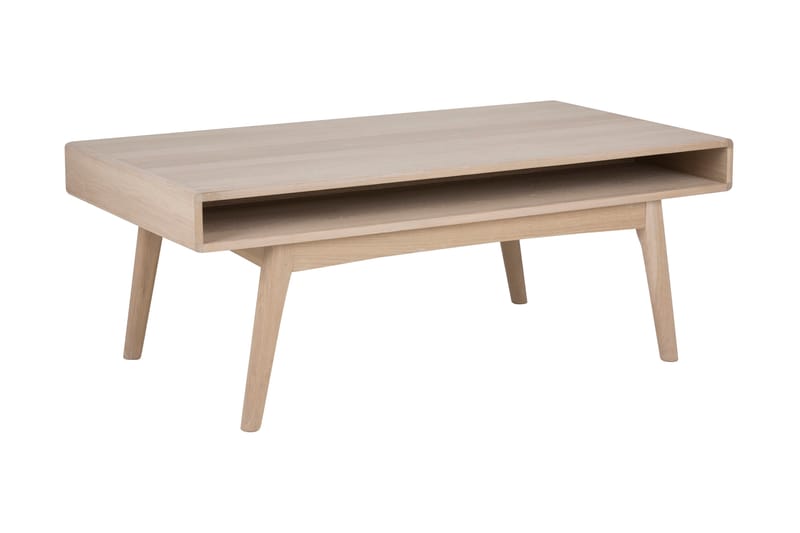 STEVEN Soffbord 130 cm med Förvaring Hylla Ek/Grå/Beige - Möbler - Vardagsrum - Soffbord & vardagsrumsbord - Soffbord