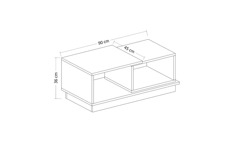 STIRNAS Soffbord 90 cm med Förvaring Hyllor Antracit/Natur - Möbler - Vardagsrum - Soffbord & vardagsrumsbord - Soffbord