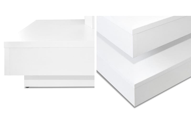 Stoliv Soffbord 70 cm Vridbart med Förvaring Hylla - Vit - Möbler - Vardagsrum - Soffbord & vardagsrumsbord - Soffbord