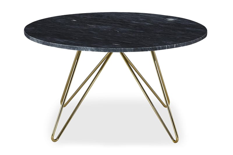 SUMAYA Soffbord 80 cm Runt Marmor/Grå/Mässing - Bord - Marmorbord - Soffbord