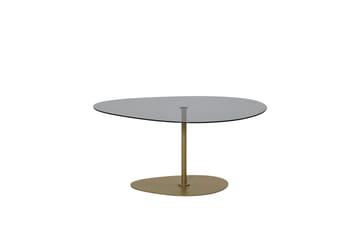 Svanabyn 90 cm Ovalt Soffbord i Glas och Metall - Grå - Möbler - Vardagsrum - Soffbord & vardagsrumsbord - Soffbord