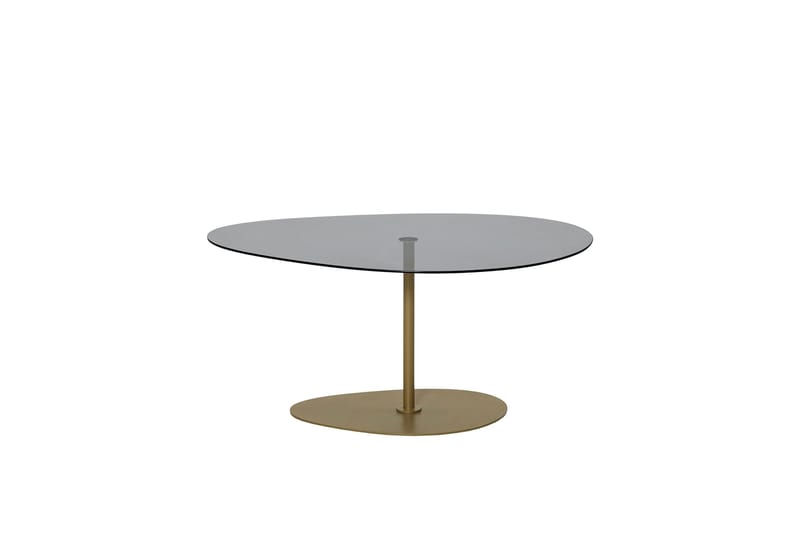 Svanabyn 90 cm Ovalt Soffbord i Glas och Metall - Grå - Möbler - Vardagsrum - Soffbord & vardagsrumsbord - Soffbord